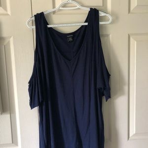 Navy Open Shoulder Shirt